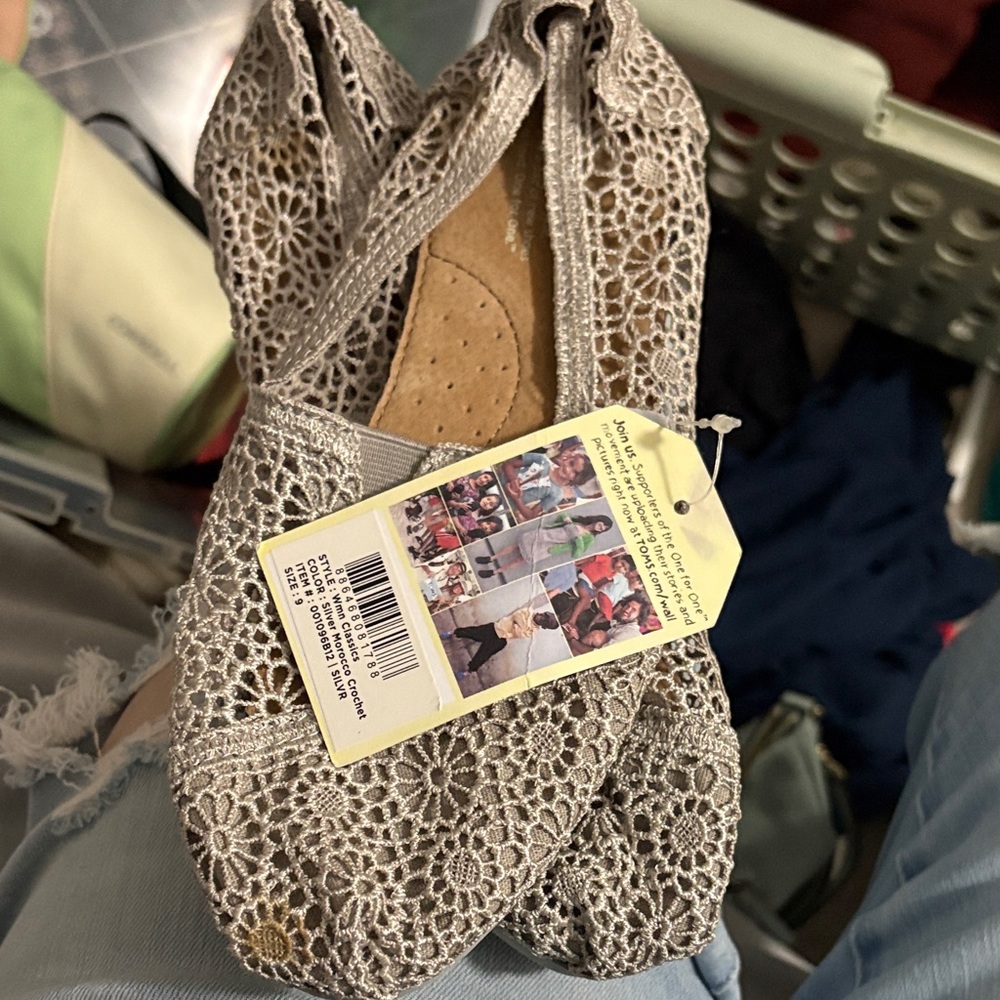 Tom’s Crochet Lace Ballet Flats - Taupe